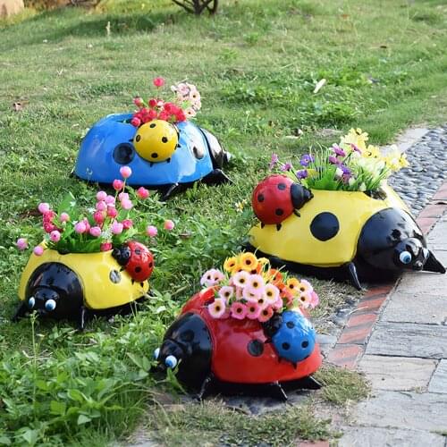 Artificial Wooden Beetle Cartoon Mini Seven Star Ladybug Moss Micro Landscape Art Decoration Diy Garden Plant Decoration #T3G