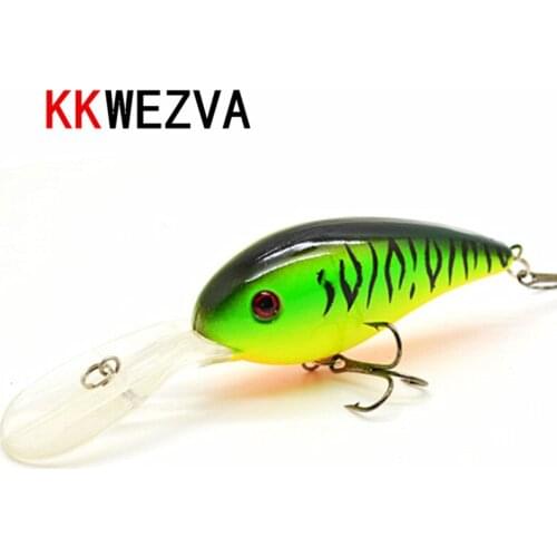 KKWEZVA 15G 10.5cm Big Temptation Fishing Lures Minnow Crank Bait Crankbait Bass Tackle Treble Hook bait wobblers fishing