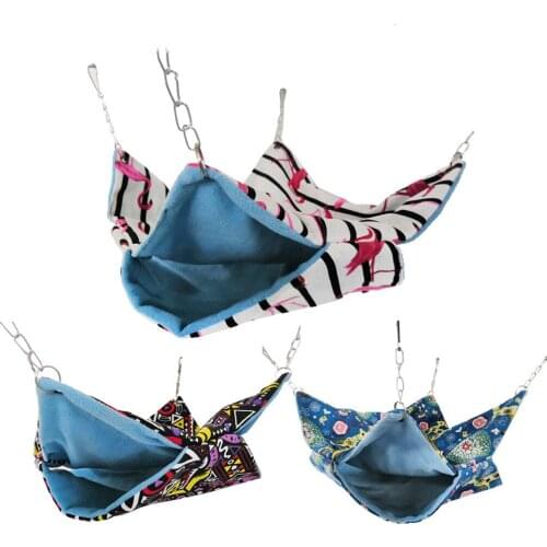 Summer Hamster Hammock Cage Hanging House Small Animals Squirrel Cotton Hammock Beds Nesters Double Layer Sleeping Bag
