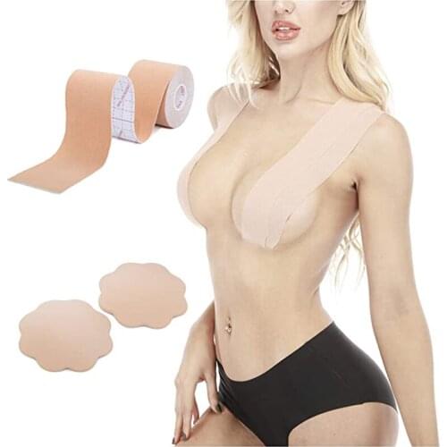 Hot Boob Tape Women DIY Breast Nipple Covers Push Up Bra Body Strapless Breast Lift Tape Adhesive Bras Intimates Sexy Bralette