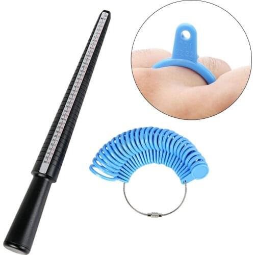 Plastic Ring Sizer Finder Mandrel Stick Finger Gauge Kit for Craft DIY Jewelry Making Ring Size Measuring Jewellery Tool Set