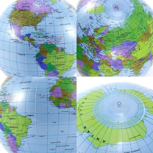 Inflatable Globe Education Geography Toy Map Balloon Toy Beach Blow 16-Inch Education diameter Up Atlas Geography Ball D7S8
