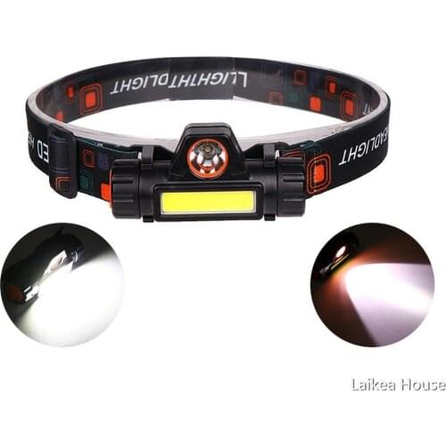 LED Headlamp Headlight USB Rechargeable Head Lamp Torch Flashlight Outdoor Camping Headlight Built-In 1200MAH Lithium Battery