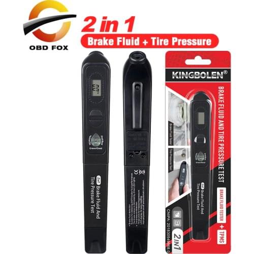 2020 Newest Brake fluid oil Tire Pressure TPMS tester pen 2in 1 Brake Fluid tester and Digital Tire Pressure Gauge 2in1