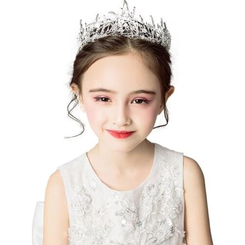 Korean Handmade Crystal Pearl Girls Tiaras Wedding Headband Headpiece Bridal Hair Piece Prom Pageant Accessories Girl Gift