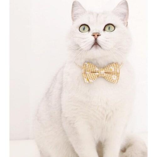 Pet Collar Floral Print Decorative Cotton Pet Cats Dogs Collar with Bell Pet Accessories Cat Collars Walking Supplies
