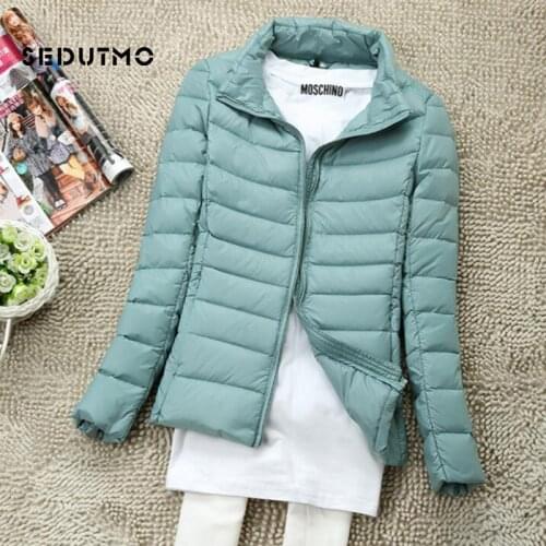 SEDUTMO Winter Plus Size 4XL Women Down Coat Short Ultra Light Duck Down Jackets Slim Puffer Jacket Autumn Parkas ED660