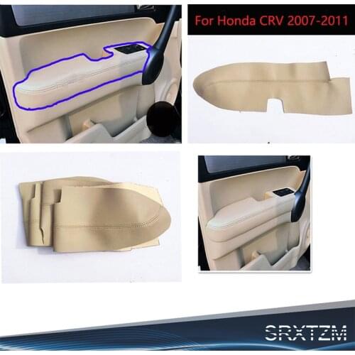 Front Rear Door Handle Panels Armrest Microfiber Leather Covers Trim For Honda CRV 2007 2008 2009 2010 2011 2pcs New