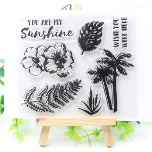 Coconut Tree Transparent Clear Silicone Stamps for DIY Scrapbooking/Card Making/Kids Crafts Fun Decoration Supplies
