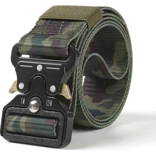 Tactical Belt Nylon Military Army belt Outdoor Metal Buckle Police Heavy Duty Training Hunting Belt 120/125/130CM 2-4cm Wide