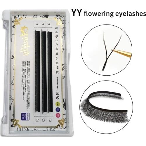 YY Shape Volume Fans Eyelash Extensions Individual Eyelashes 0.07mm Thickness Double Tip Fluffy Mink Lash Extensions YY Lashes