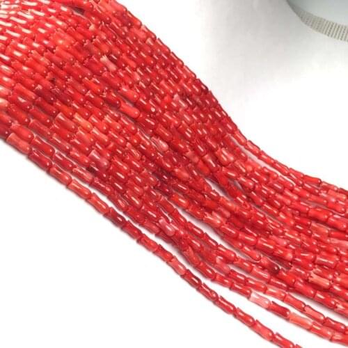 Coral Beads Carved Cylindrical Shape Isolation Spacer Beads for Jewelry Making DIY Bracelet Necklace Accessories Size 4x7mm