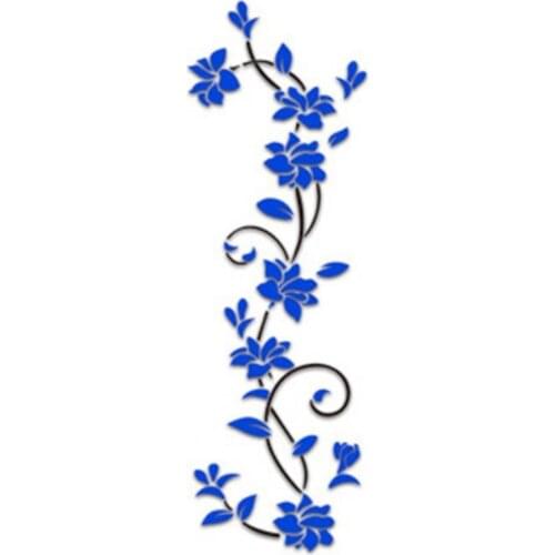 Wall Sticker Self-adhesive Flower Pattern Acrylic 3D Flower Removable Decal for Living Room