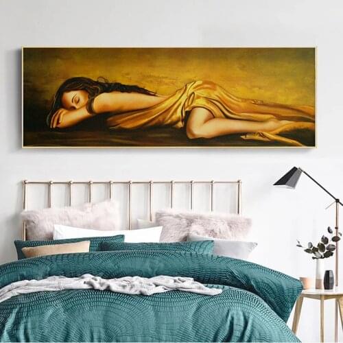 Modern Figure Painting Sleeping Beauty Painting Art Wall Art Picture Canvas Paintings Posters and Prints Living Room Home Decor