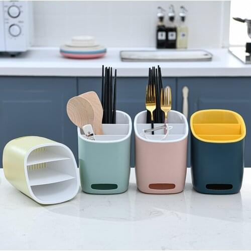 Cutlery Storage Holder Spoon Fork Chopstick Drainer Tableware Shelf Three Layer Cutlery Drainer Rack Cutlery Stand Kitchen Tool