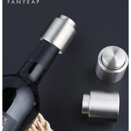 Stainless Steel Wine Bottle Stopper Vacuum Red Wine Cap Sealer Fresh Keeper Bar Tools Bottle Cover Kitchen Accessories
