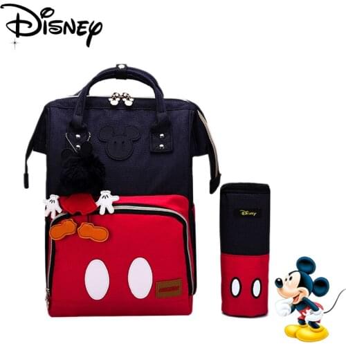 Disney Mickey Minnie Mummy Maternity Backpack Baby Diaper Bags Waterproof Large Capacity Bag Nursing Baby Bag Travel Nappy Bags