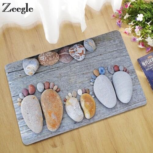 Zeegle Rubber Doormat Outdoor Rugs Stone Prinetd Kitchen Mat Bathrom Carpet Toilet Rug Anti-slip Bedroom Carpet Floor Mat