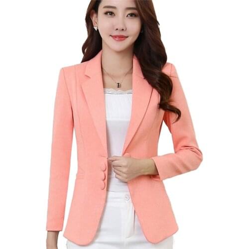 High quality Small Suit Autumn Spring Women Blazer Elegant Fashion Lady Blazers Coat Suits Female Short Jacket Plus size A2734