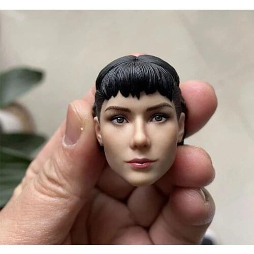 1/6 European Female Audrey Head Sculpt Model Actress Short Hair Head Carving For 12'' Action Figure