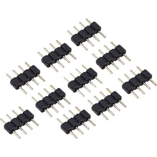 10pcs/lot 4 Pin RGB Connector DIY Adapter pin needle male type double 4pin,For RGB 5050 3528 LED Strip lights insert NEW 2021