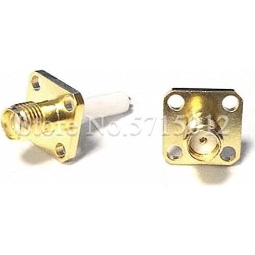 2pcs SMA Four-hole Fixed Flange Interface SMA-KFD12 External Thread Internal Hole 12mm Insulator Male RF Coaxial Connector