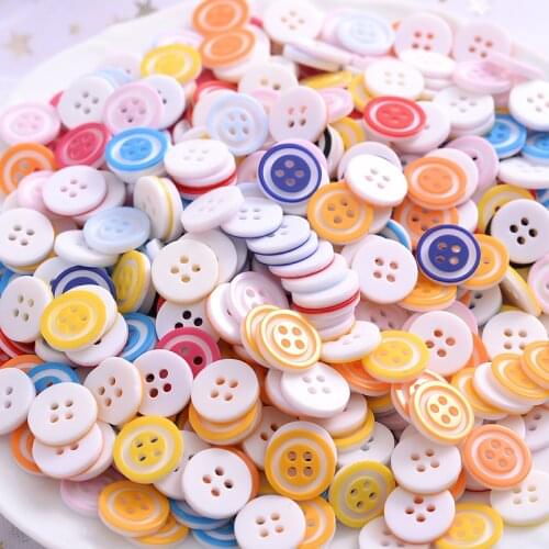 20mm 100Pcs Cartoons Colorful Resin Buttons Round Mixed Color Sewing Clothes Decorative Buttons For Clothes DIY Accessories