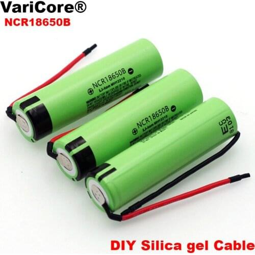 New Original NCR18650B 3.7 v 3400mAh 18650 Lithium Rechargeable Battery Welding Silica gel Cable DIY batteries