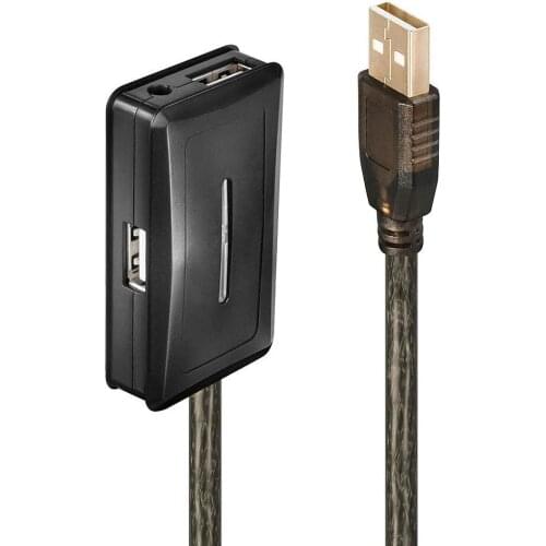 Active 10m USB 2.0 Extension hub cable cord 4-port with power port&ferrite cores for computer PC laptop USB