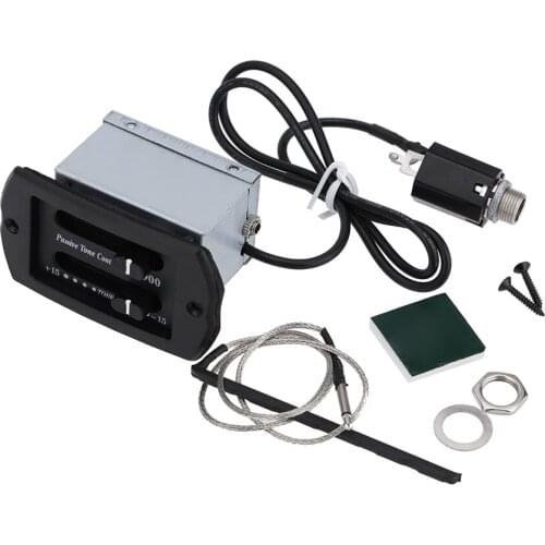 Acoustic Guitar Passive Tone and Volume Control EQ Equalizer Preamp Amplifier Piezo Pickup Tuner with 6.35MM Plug