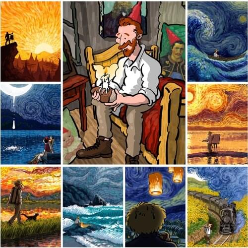 Diamond Painting 5D DIY Van Gogh Hand-painted Rhinestone Exquisite Three-dimensional Home Decoration Painting Can Be Customized