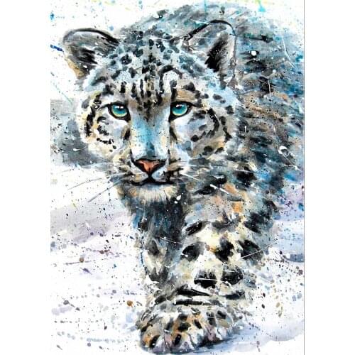 JMINE Div 5D Leopard Full Diamond Painting cross stitch kits art High Quality Animal 3D paint by diamonds