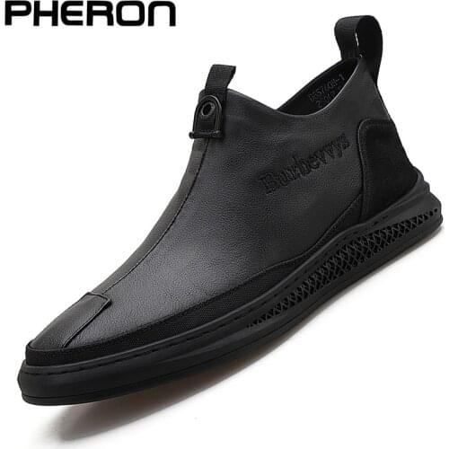 New Men Ankle Boots Genuine Leather Casual boots Cow Leather Winter with fur warm male shoes Black Chelsea Boots Zapatos Hombre