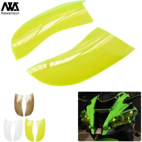 For ZX-10R ZX10R ZX 10R 2016-2018 2017 2 Pieces Motorcycle Headlight Protective Cover Front Lamp Screen Shield 3 Colors