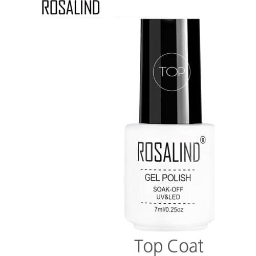 Rosalind 7ML Top Coat Protect color coat Manicure Almost Flavorless Needed UV LED Nail Cured Long Lasting Soak Off Gel Polish