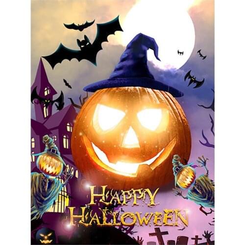 Halloween Diamond Painting Pumpkin Bat Round Full Drill Cartoon Nouveaute DIY Mosaic Embroidery 5D Cross Stitch Home Decor Gifts