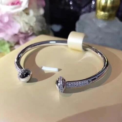 Hot Brand Jewelry For Women Rotate Ball Bangle adjust size Bead spin rotating bracelet Wedding Jewelry Open Rose Gold jewelry