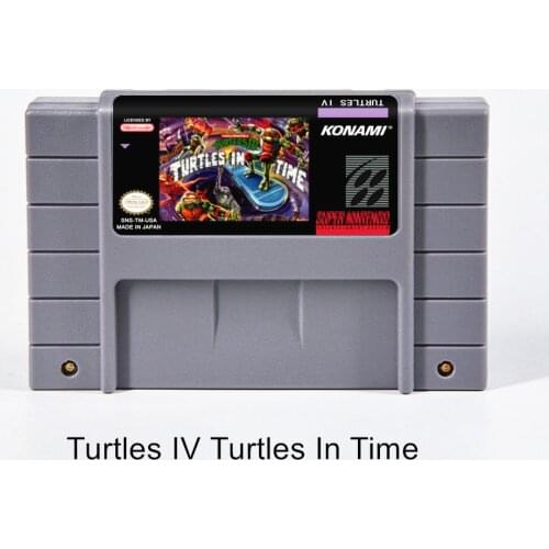 US Version English Language Action Game Card Cartridge Turtles IV Turtles In Time