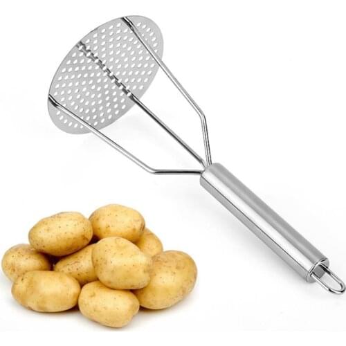 Stainless Steel Potato Masher With Broad Mashing Plate For Smooth Mashed Potatoes Fruit Vegetable Tools Kitchen Accessories