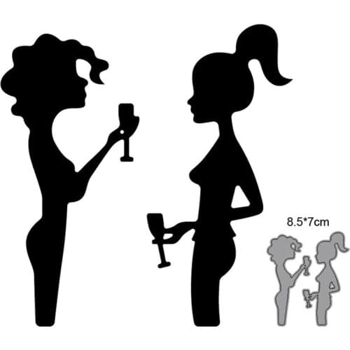 Metal Cutting Dies Stencils dies Woman Drinking Die Cut Mold Scrapbooking dies embossing dies decoation Paper Craft knife mould