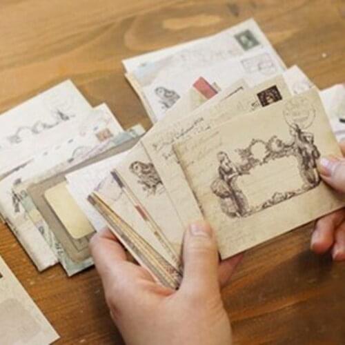 12Pcs/Pack 9.6*7.2cm/pc Mini Kraft Paper Envelope Set For Shcool Office Stationery Postcard And Letters Bag
