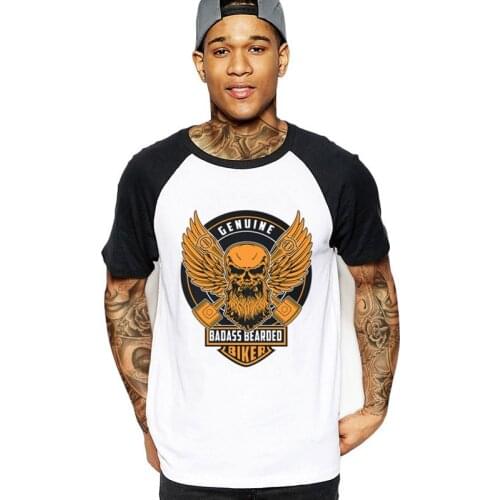 Genuine Badass Bearded Biker ride T-Shirt Mens 1980S Tee TShirt O neck Cheap Price Branded Male motocycle T Shirt Valentines Day