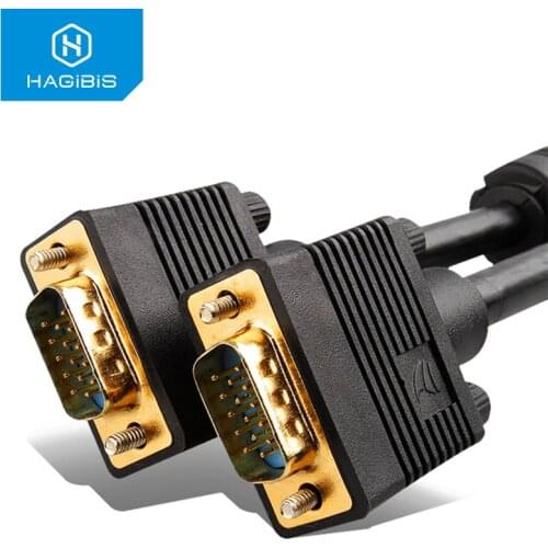 Hagibis VGA Cable 1080P Male to Male Cable Converter video Braided Shielding 1m 2m 5m 8m 10m for HDTV PC TV Projector Monitor