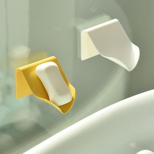 Bathroom Supplies Shower Soap Shelf Drainage Soap Funnel Incline Seamless Adhesion Hanging Firmly Tray Plastic Storage Plate