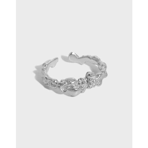 Real 925 Sterling Silver Irregular Rings For Women Fine Jewelry 2021, Cute Adjustable Finger Ring Woman Accessories Gifts