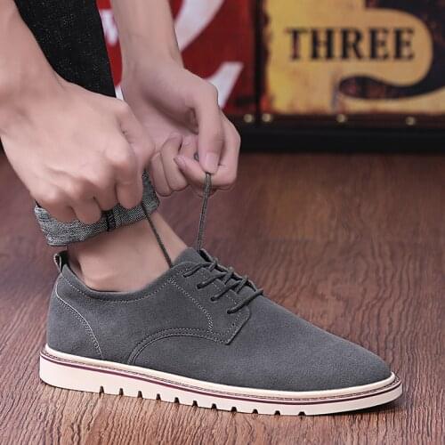 Luxury mens casual shoes suede leather mens Comfortable fashion designer shoes men high quality buty meskie big size 47