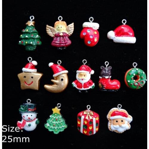 Christmas Charms Pendants Resin flat back cabochon for jewelry making bracelets necklace earrings Accessories