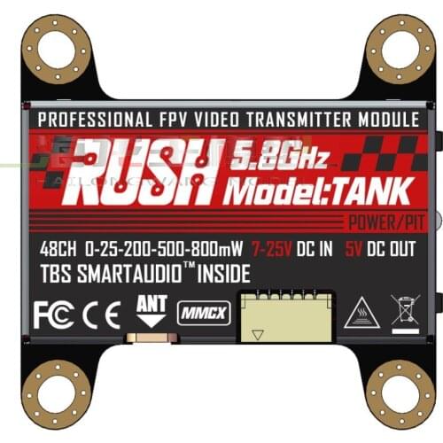 RUSH VTX TANK 5.8GHz 48CH PIT/25/200/500/800mW Transmitter For FPV Racing Drone