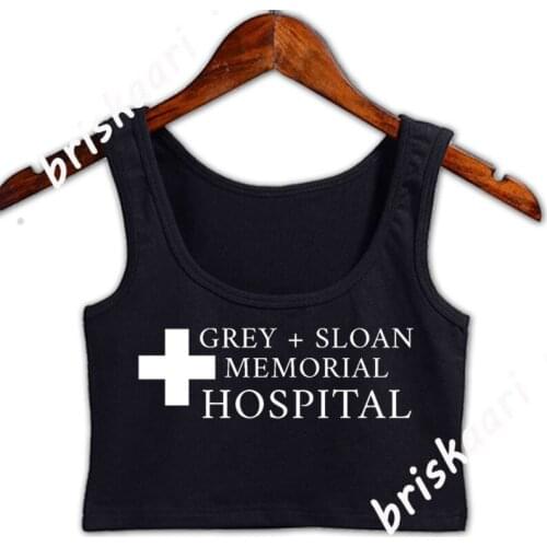 Greys Sloan Memorial Hospital Crop Top Plus Size 5xl Sleeveless Summer Style Natural Tank Top Graphic Fashion Knitted Vest