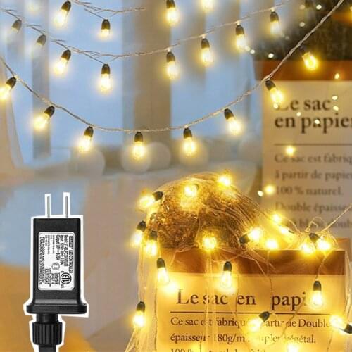 DC24V Safe Voltage 30LED Crystal Globe Fairy String Lights Christmas Wedding Party Garland Light For Backyard Patio Cafe Decor
